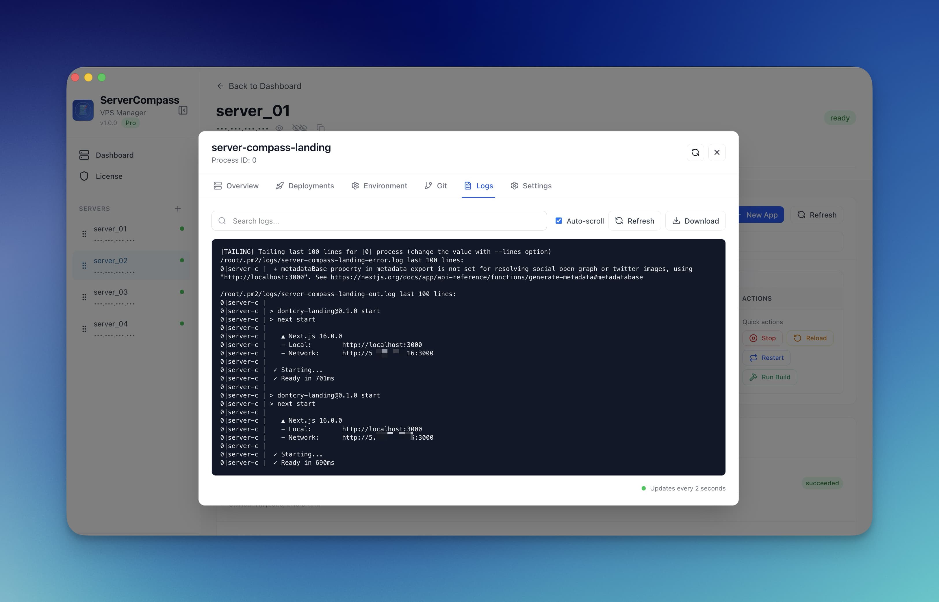 Real-Time Logs